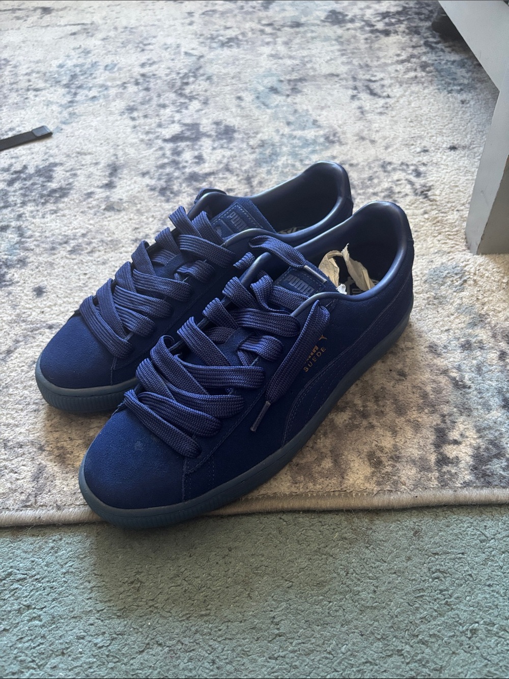 Puma Men's All-Navy Suede Sneakers